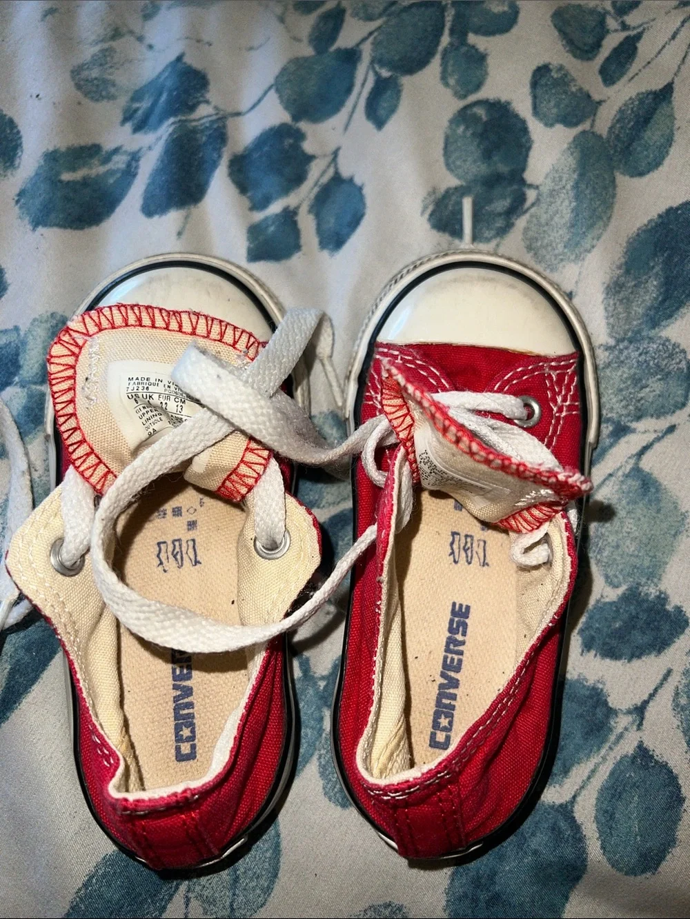 Converse Kids Red Low-Top Canvas Sneakers with White Laces